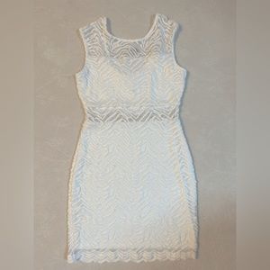 Guess Los Angeles Size S Stretchy White Zebra Mini Dress see-through cutout sexy